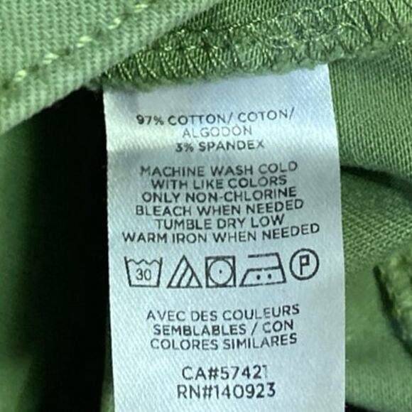 Ann Taylor LOFT Women's Green Mid Rise Skinny Frayed Raw Hem Trousers Pants Sz 2 - Picture 5 of 5